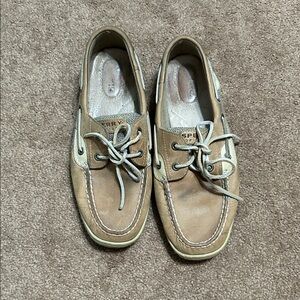 Sperry Women's Tan and Cream Boat Shoes